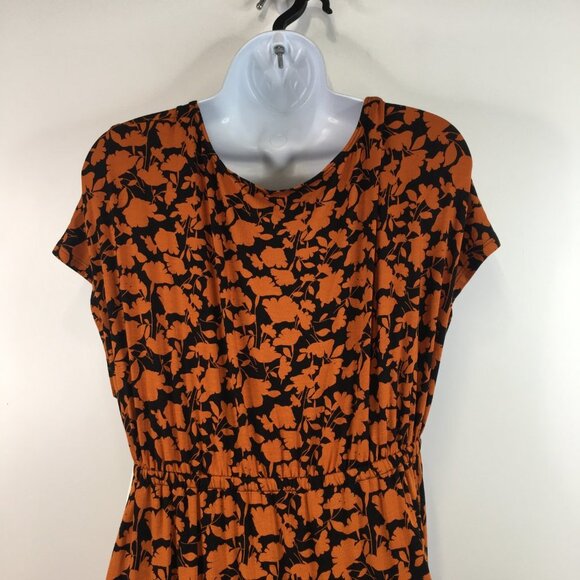 NWT Amazon Essentials Rusted Orange Floral Maxi Dress Size L - Picture 7 of 10